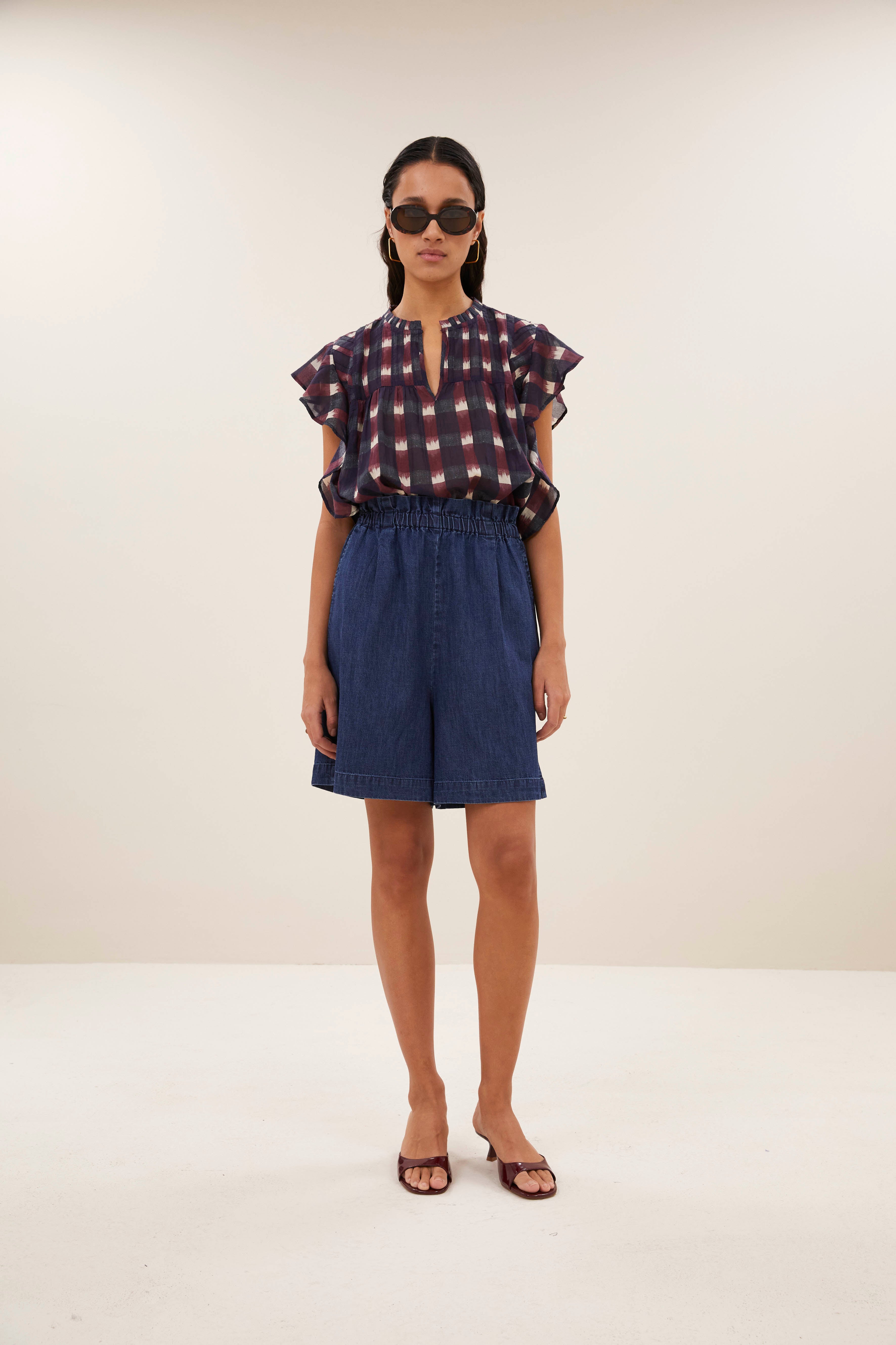 shorts-mack denim shorts dark denim-by-bar-vooraanzicht
