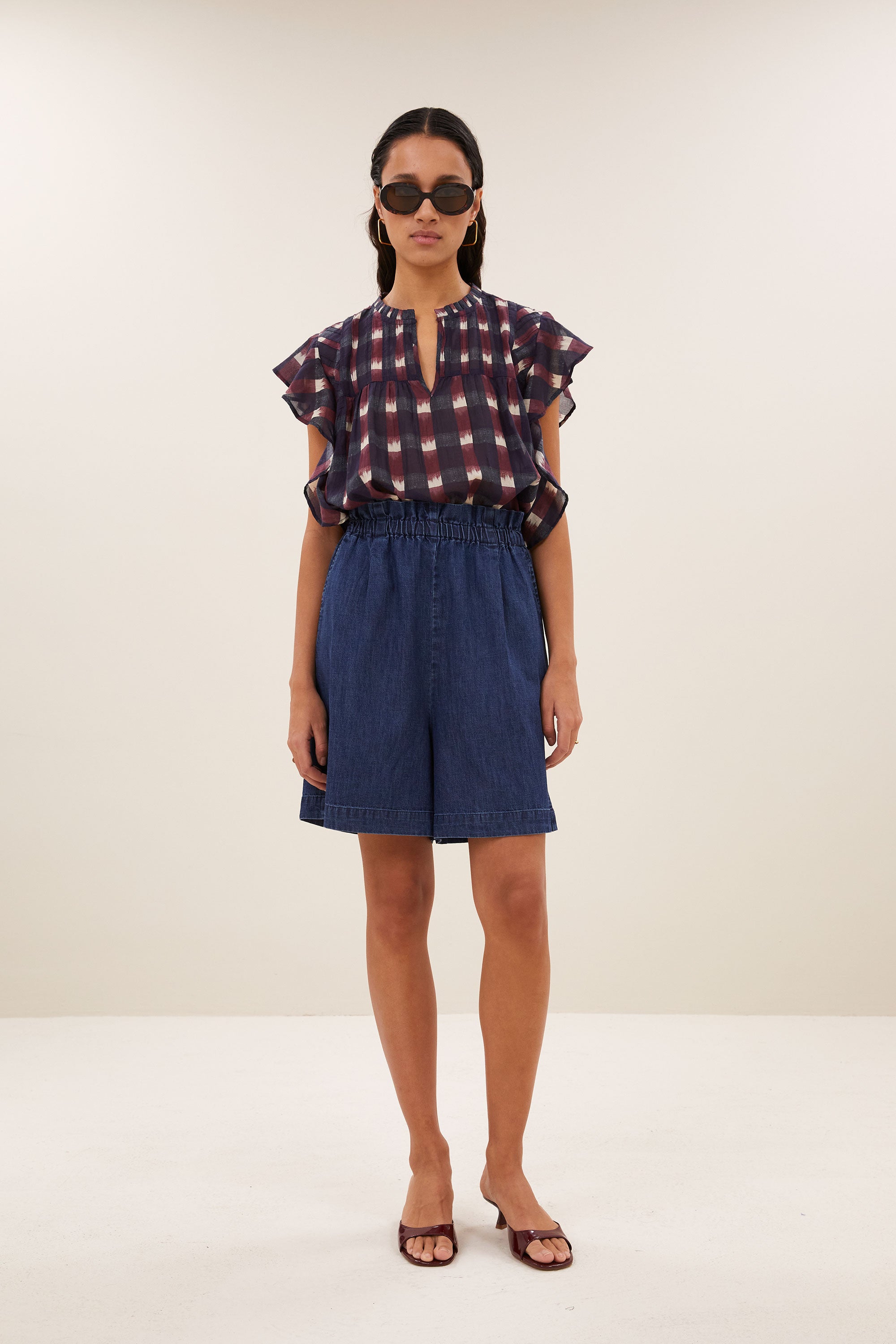mack denim shorts | dark denim