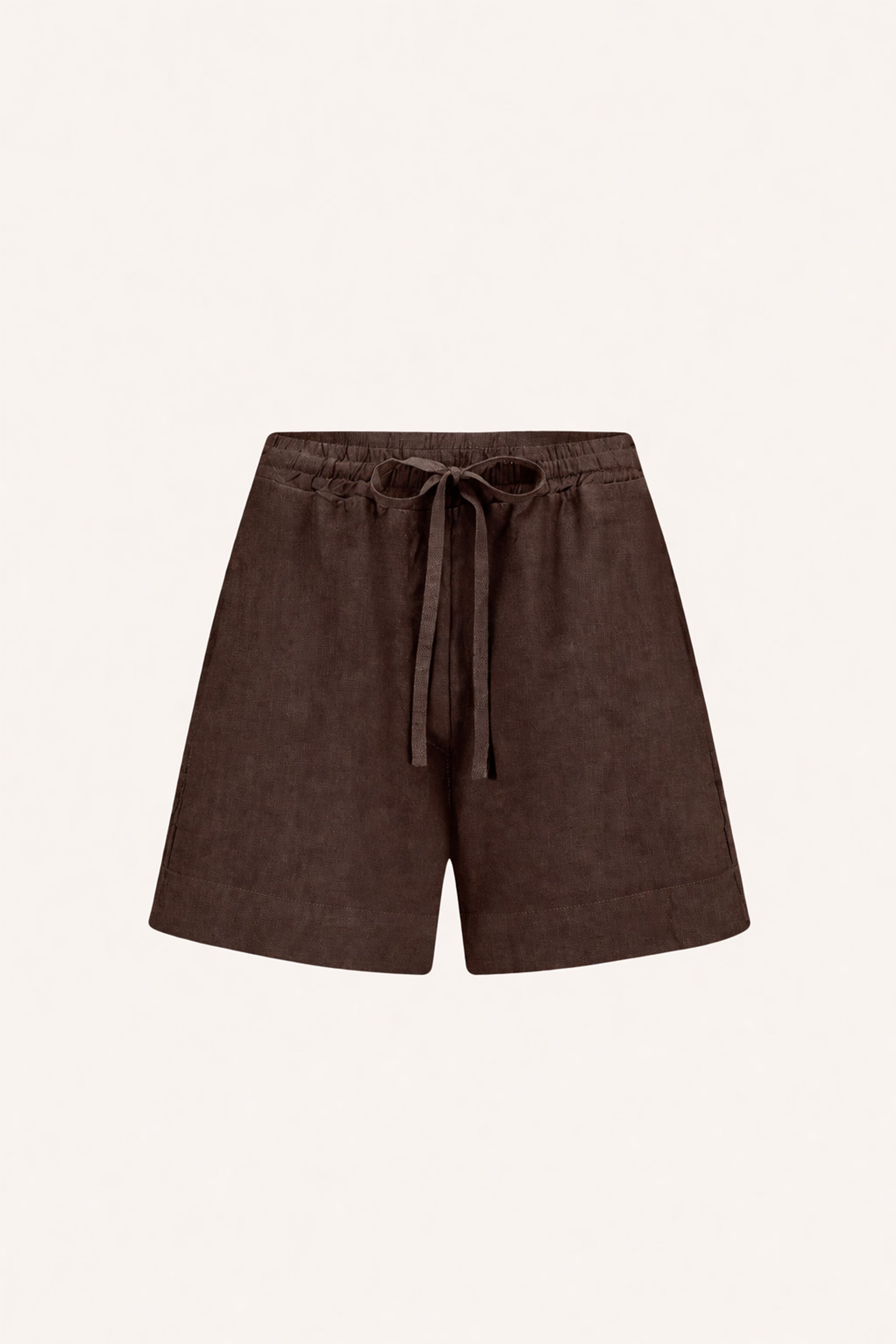 shorts-lio linen shorts espresso-by-bar-vooraanzicht