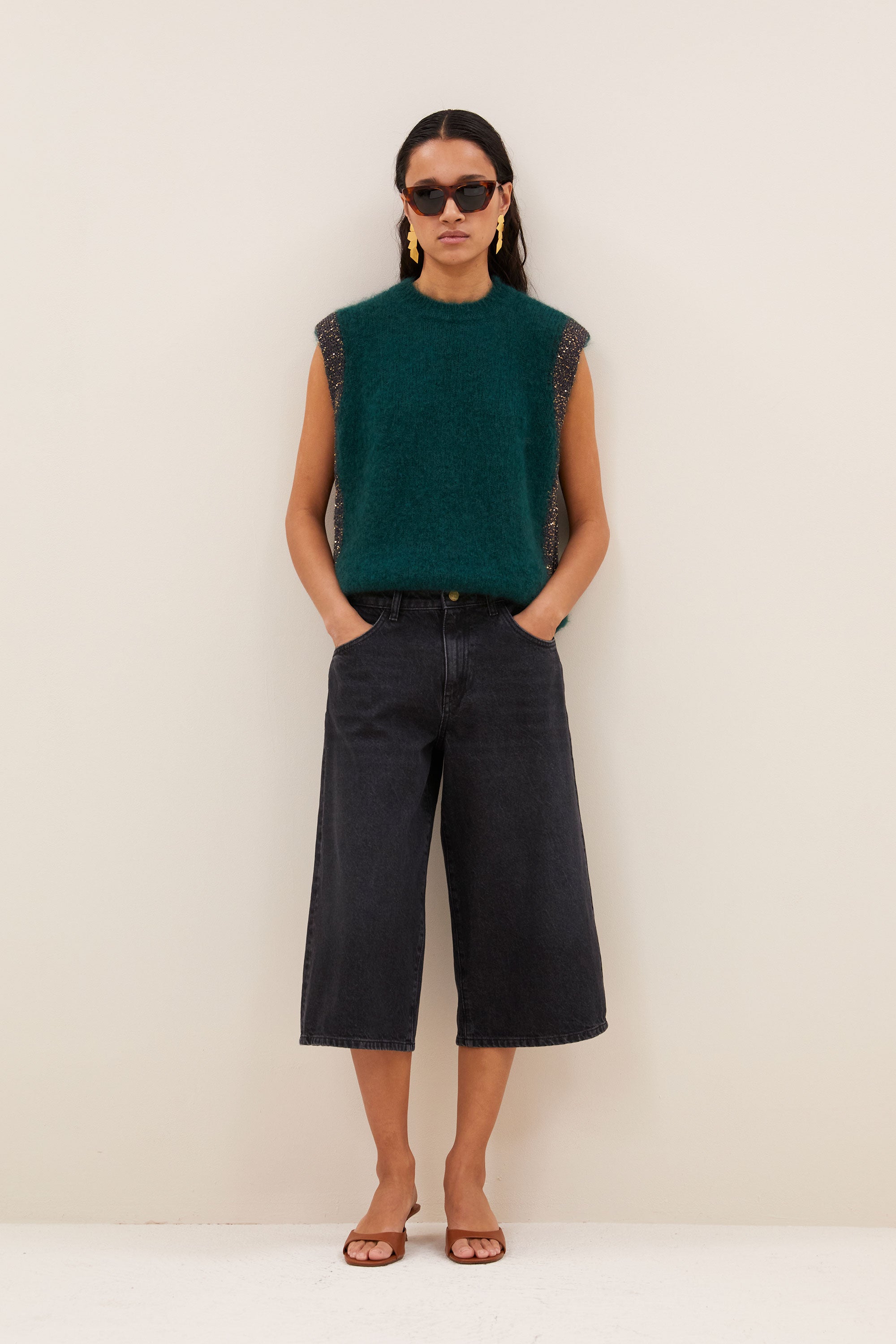 noho long denim shorts | jet black
