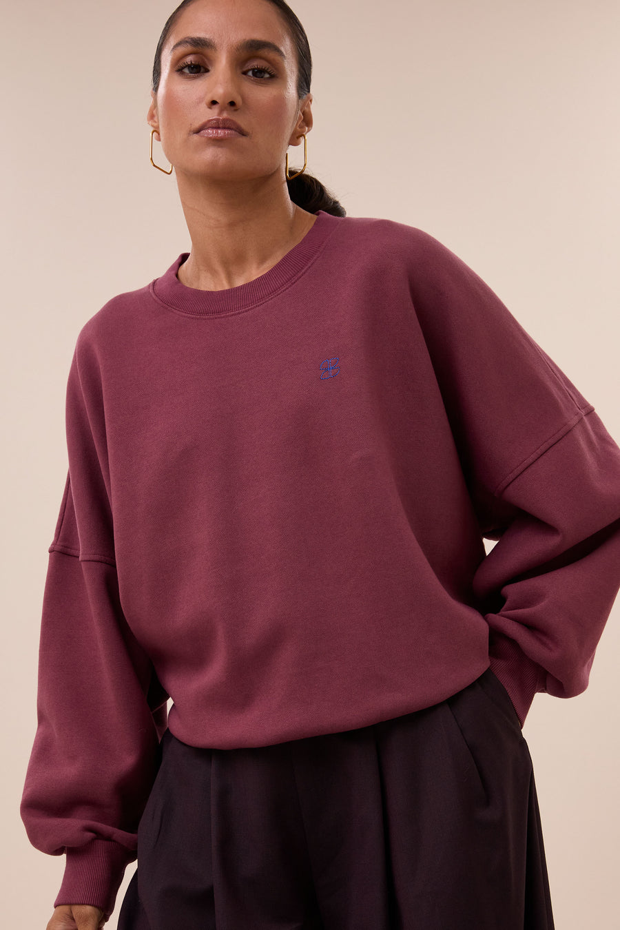 malyn logo sweater | burgundy crush