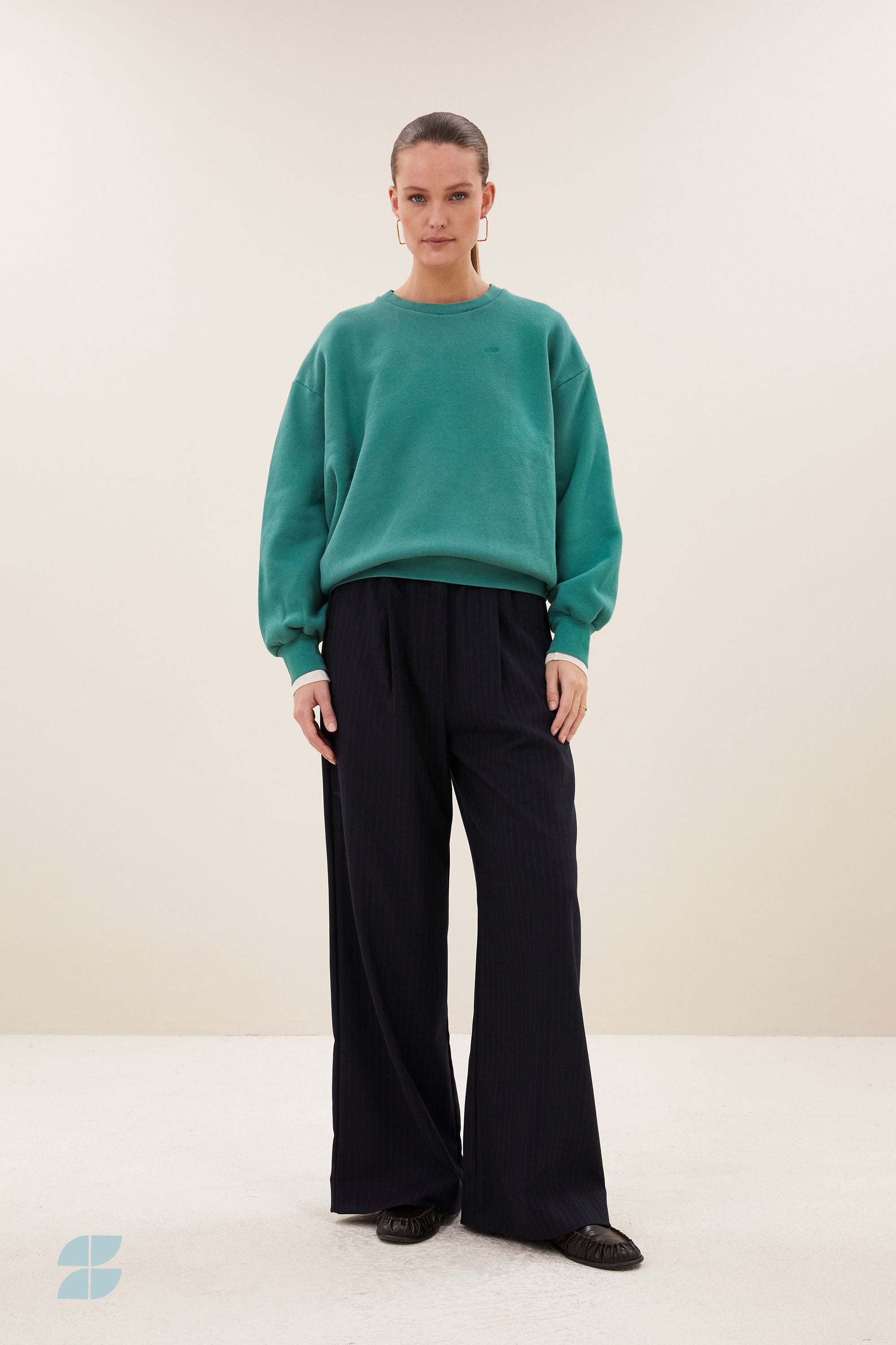 lili lucky sweater | frosty green