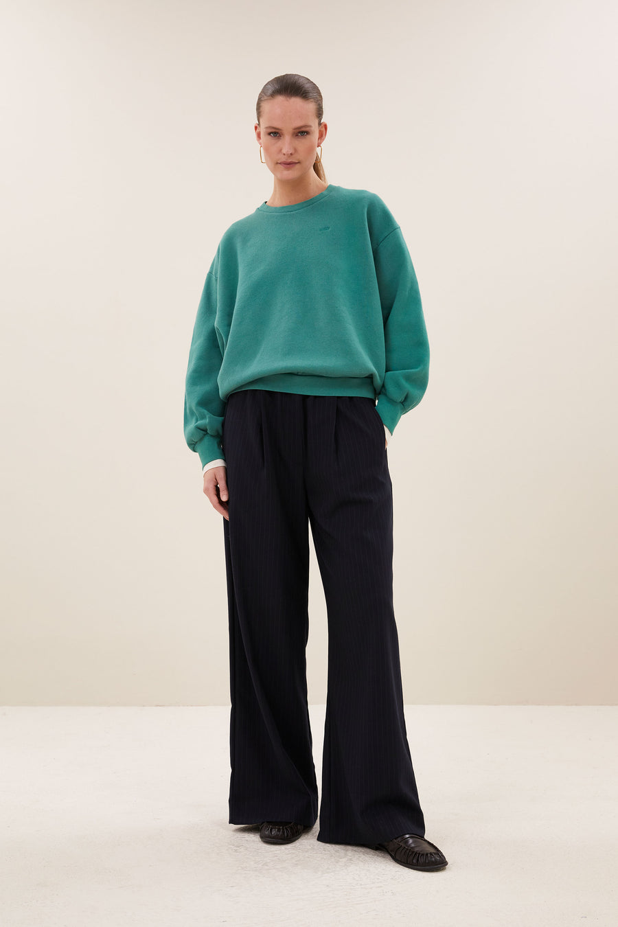 lili lucky sweater | frosty green