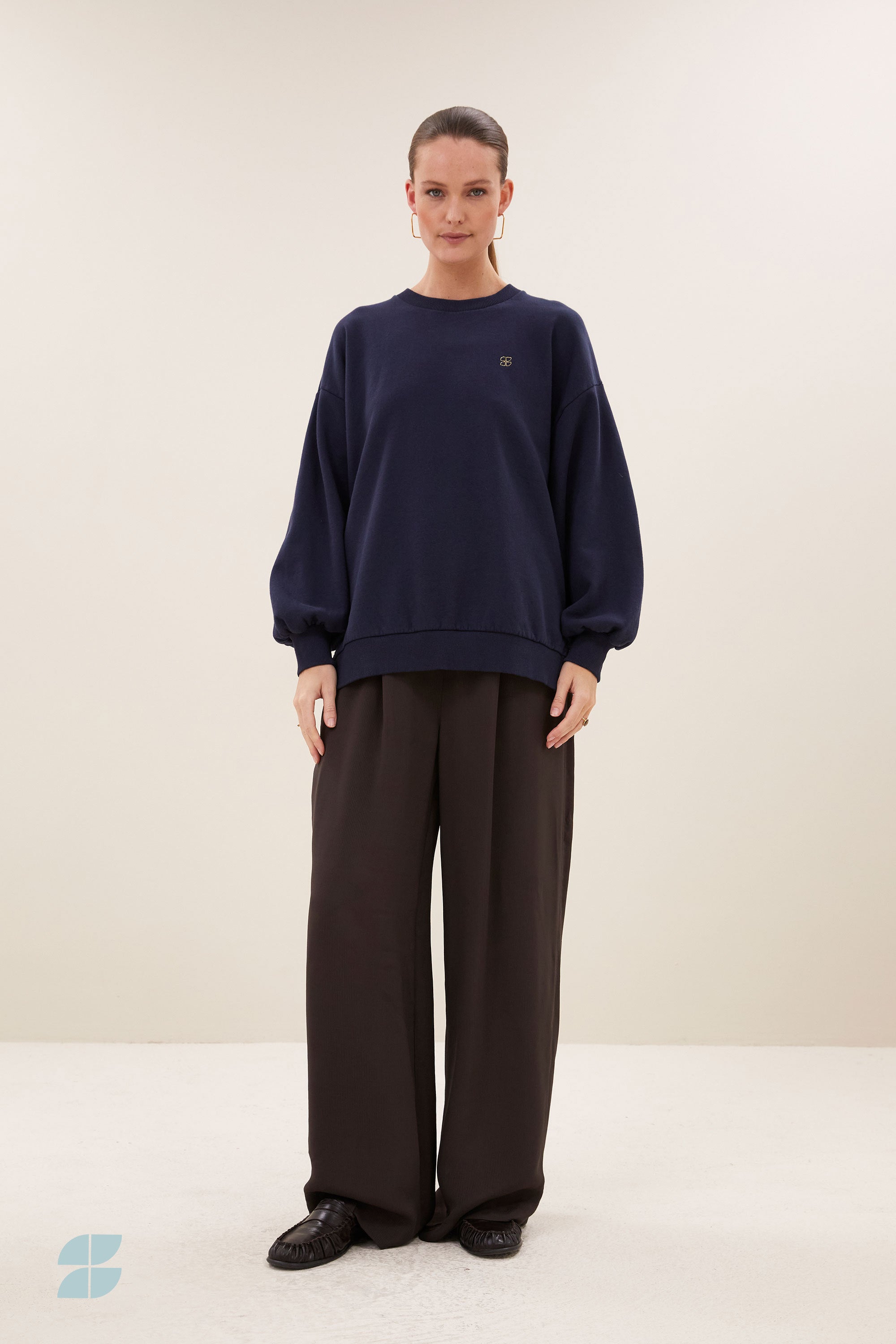 lili long sweater | uniform blue