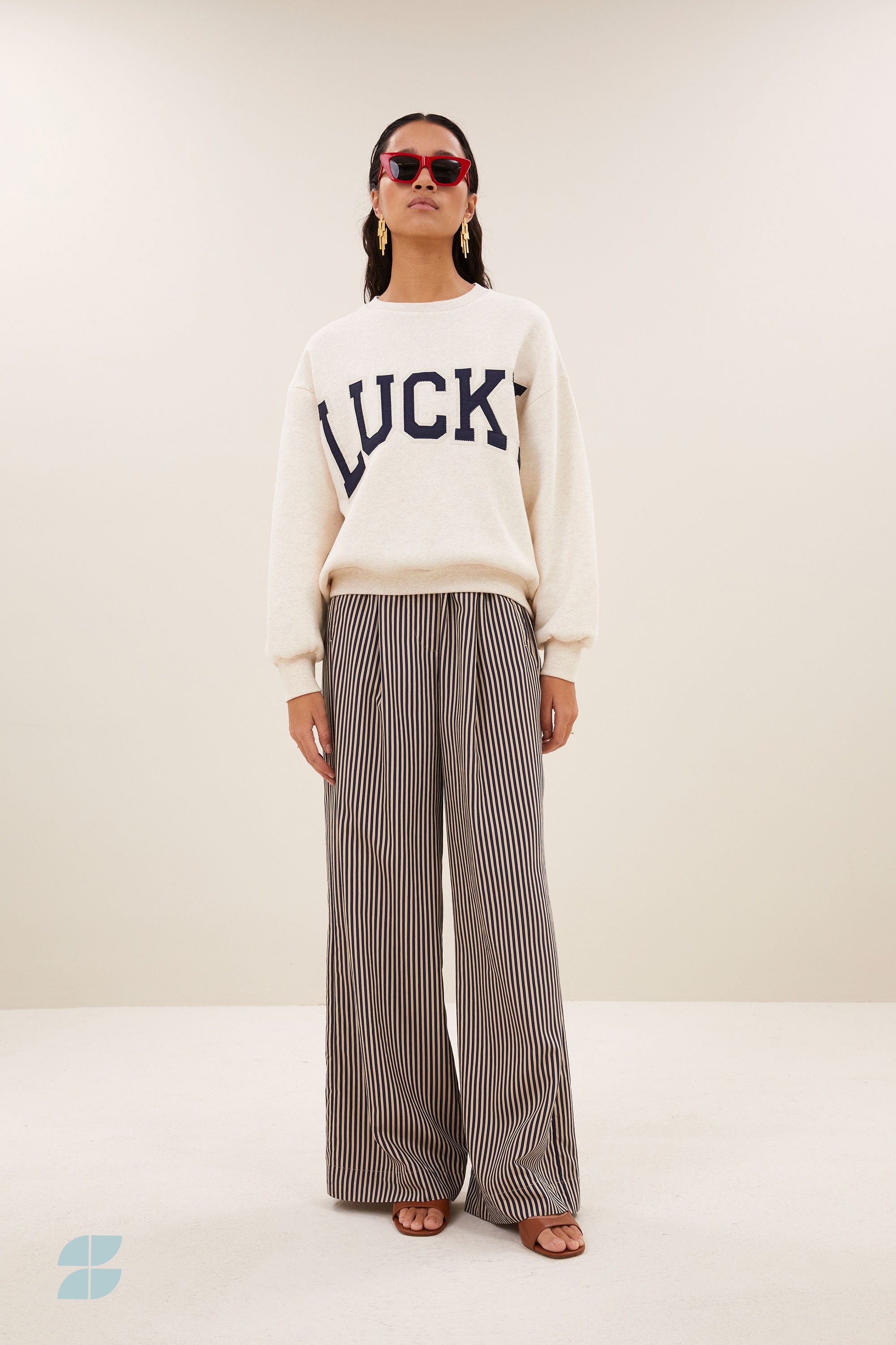 lili patchwork sweater | oyster melee