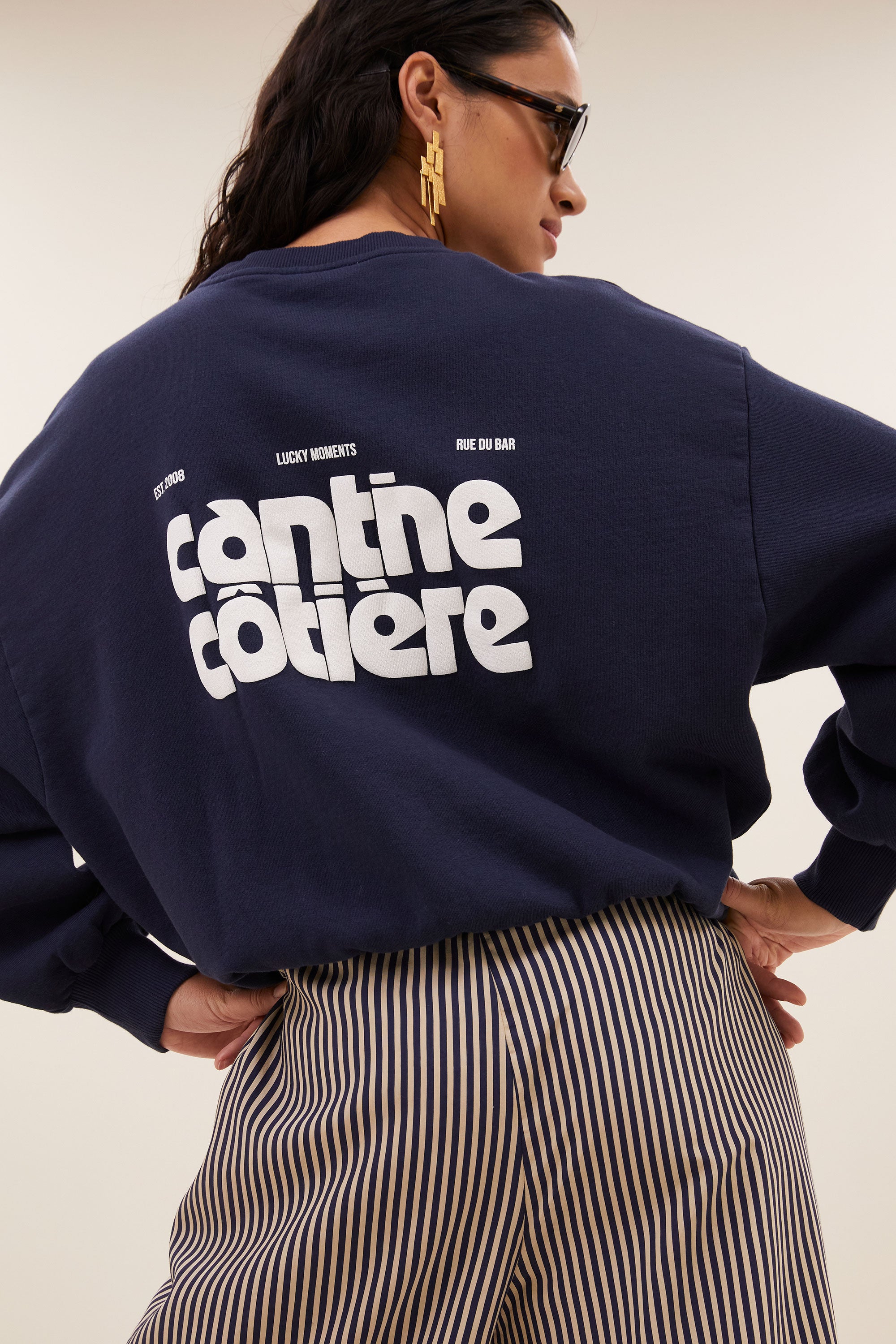 lili coast sweater | uniform blue