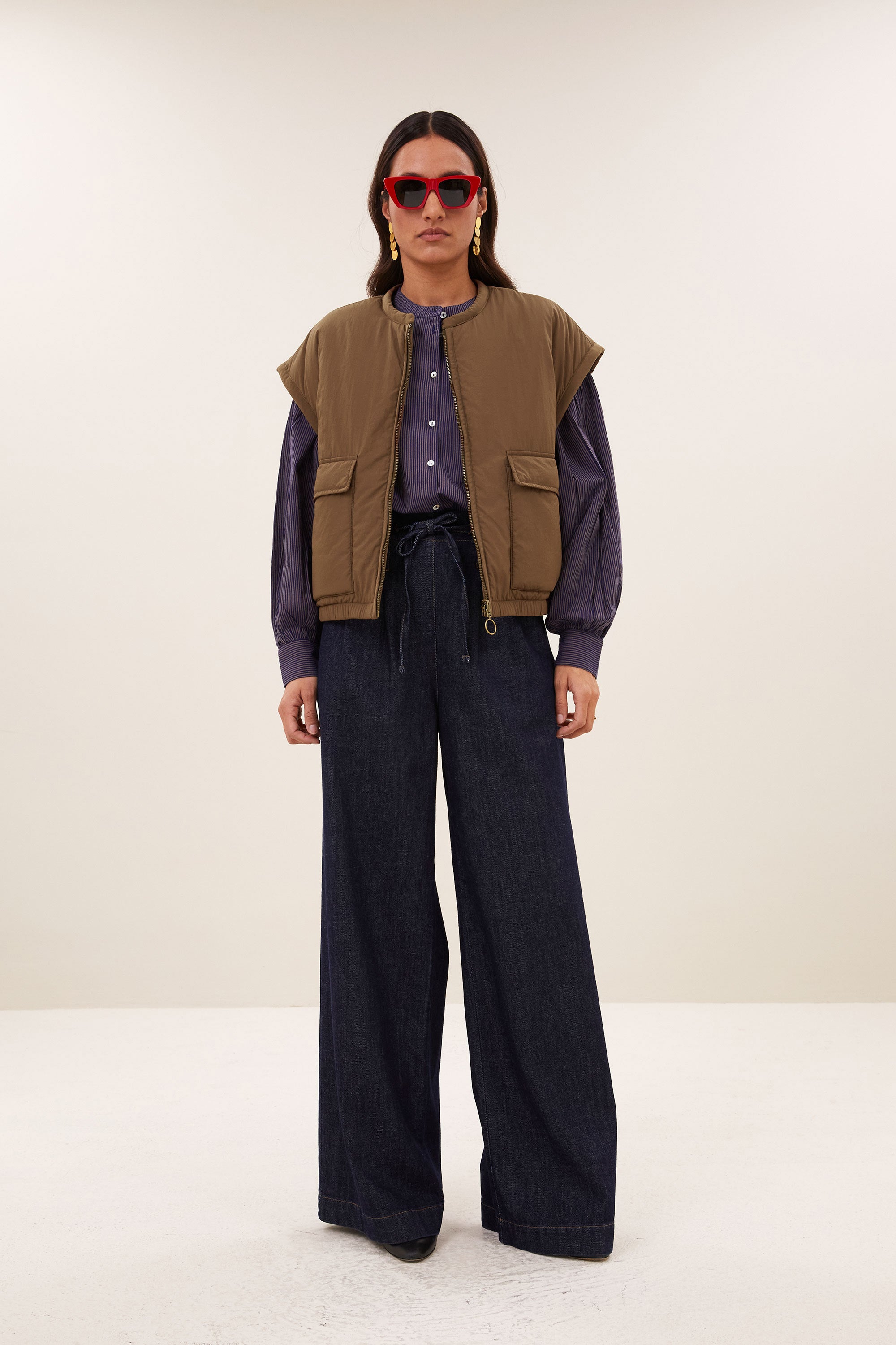 gio sleeveless jacket | hazel