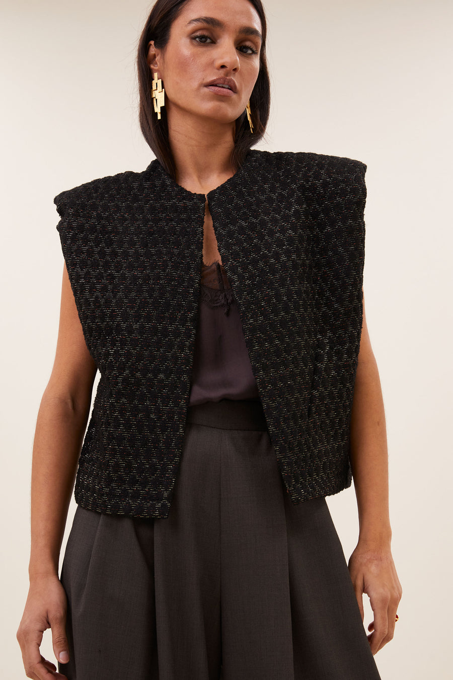 milo sparkle gilet | black
