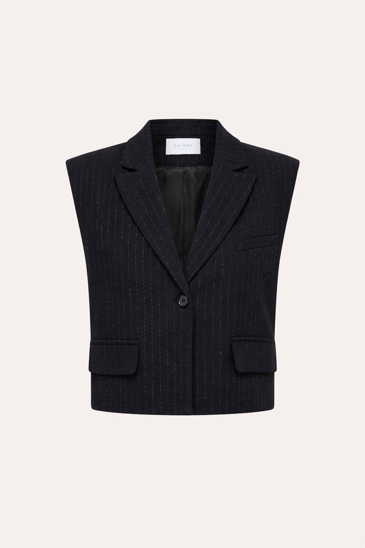 bobi-sparkle-stripe-gilet-midnight-all-time classic-draagbaar als set-v-halslijn-by-bar-productfoto