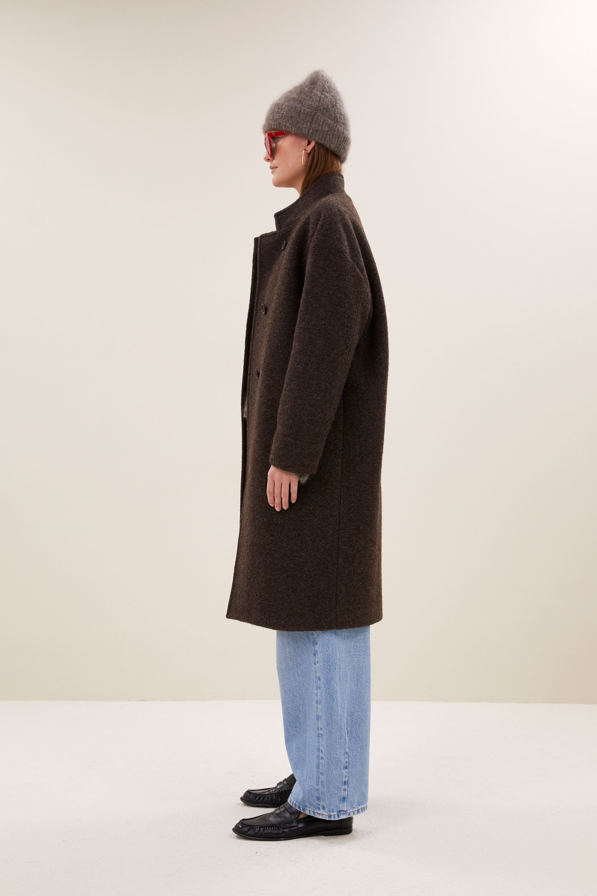 macy melange coat | brown melee