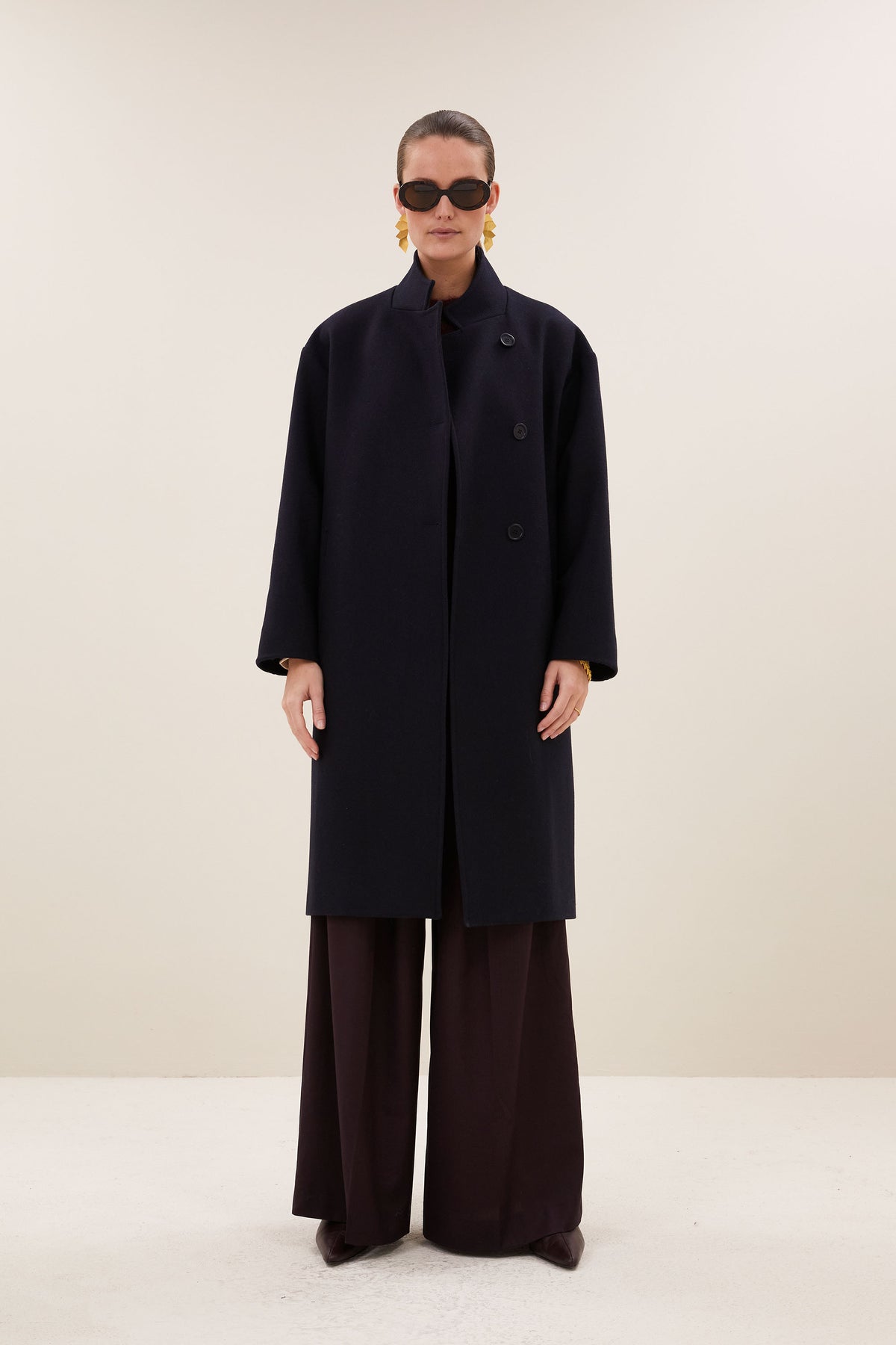 macy wool coat | midnight