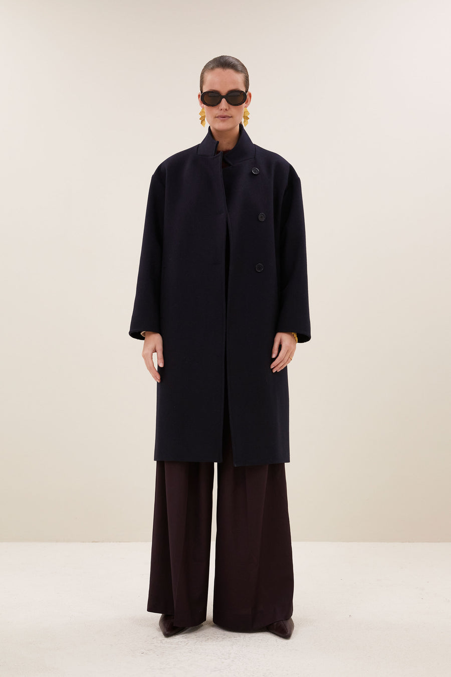 macy wool coat | midnight