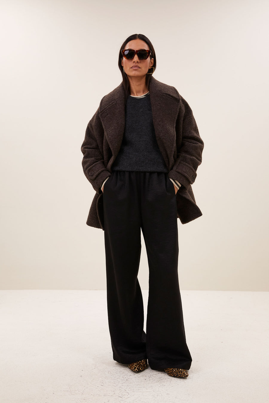 scott melange coat | brown melee