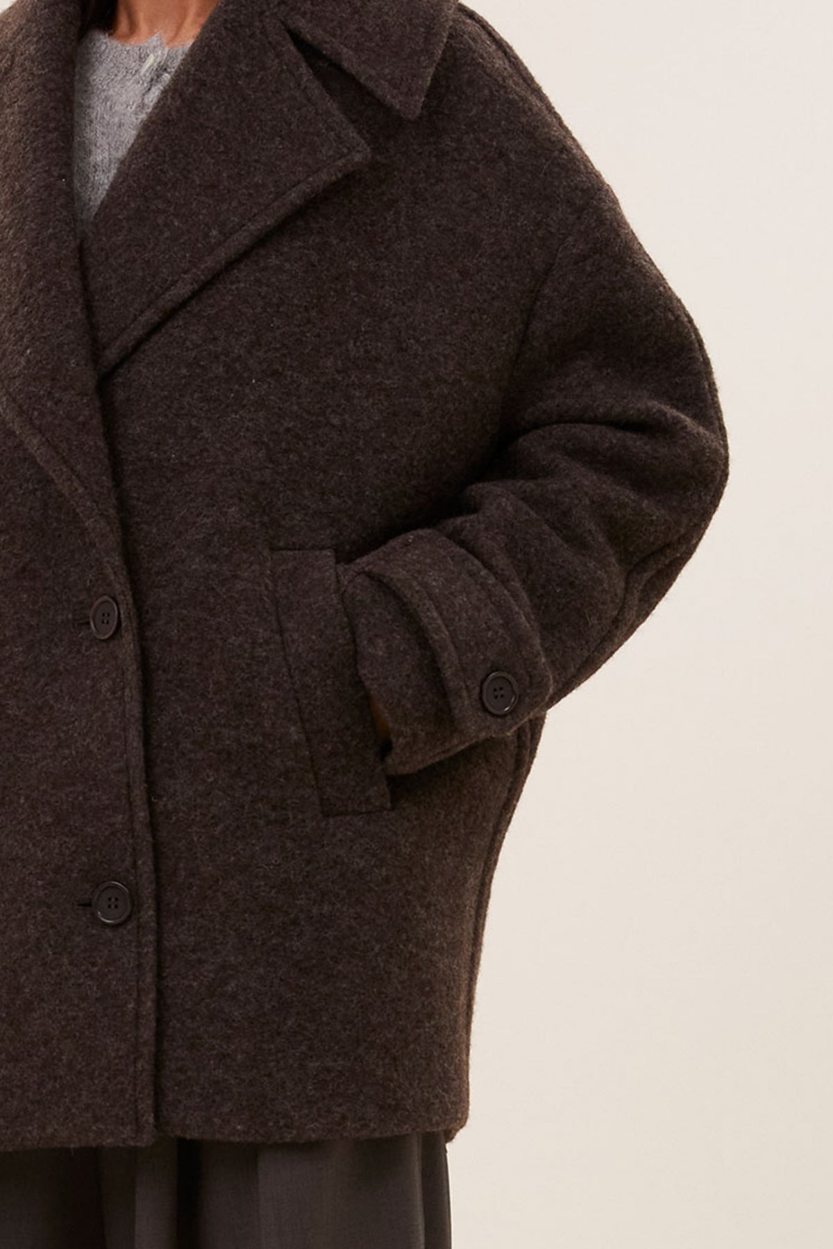 scott melange coat | brown melee