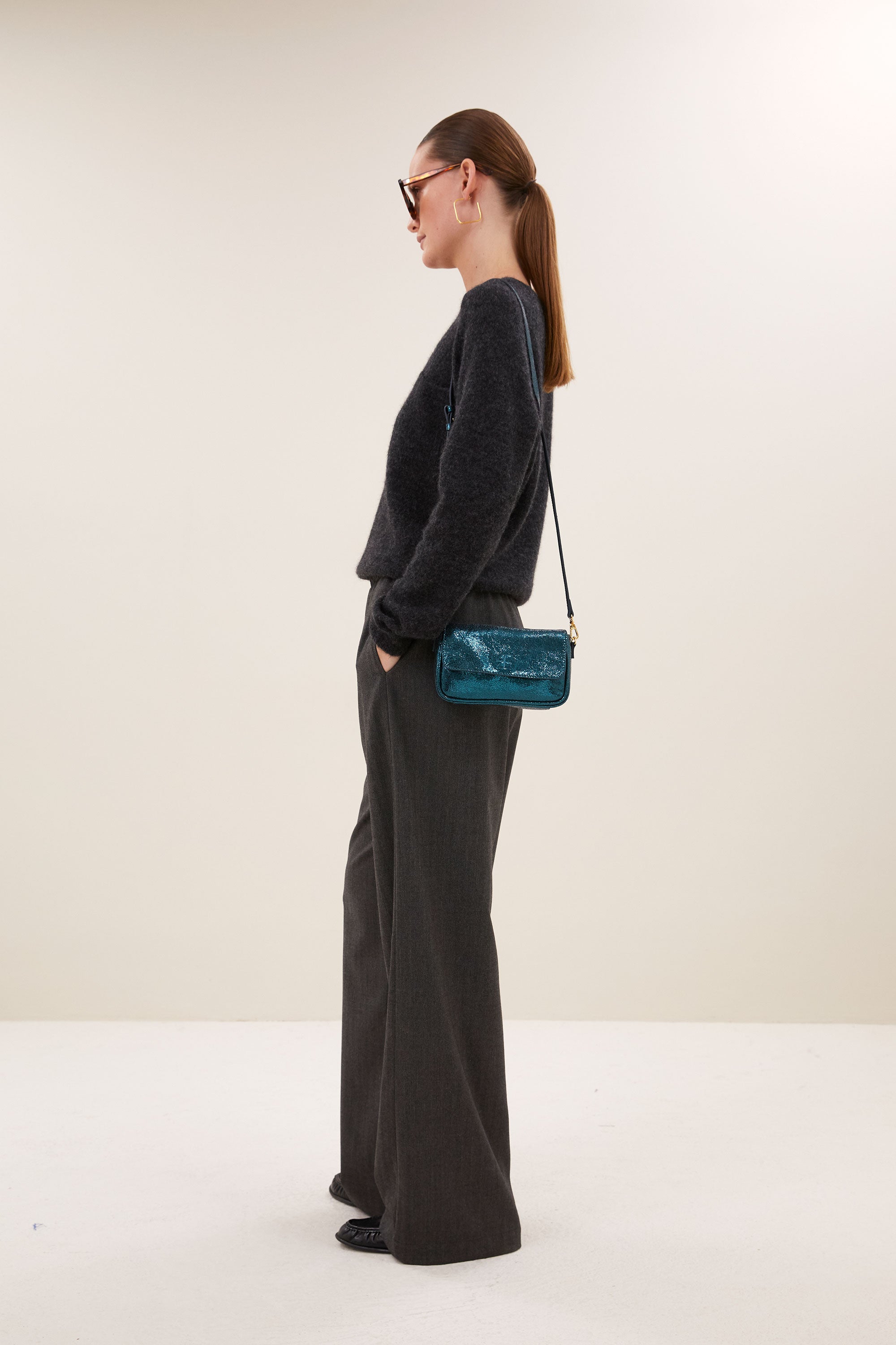jude metallic bag | oil green