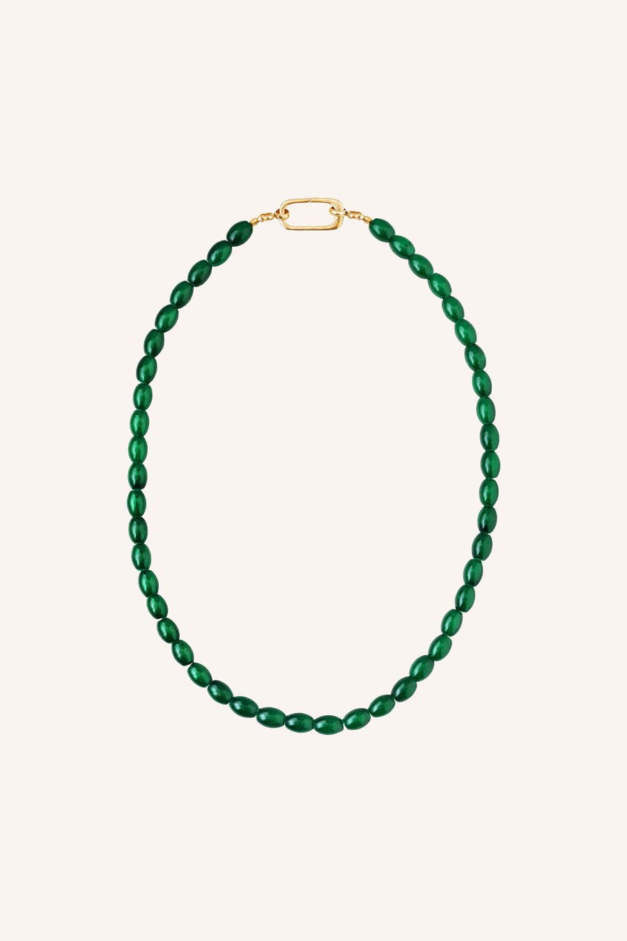 yumi-necklace-emerald-green-gold plated-all-time classic-by-bar-sfeerbeeld
