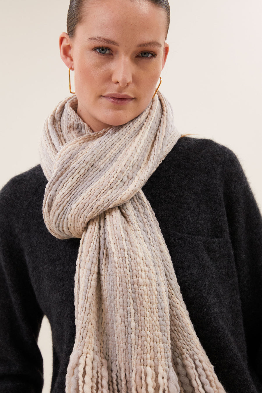 elva woolen scarf | sand