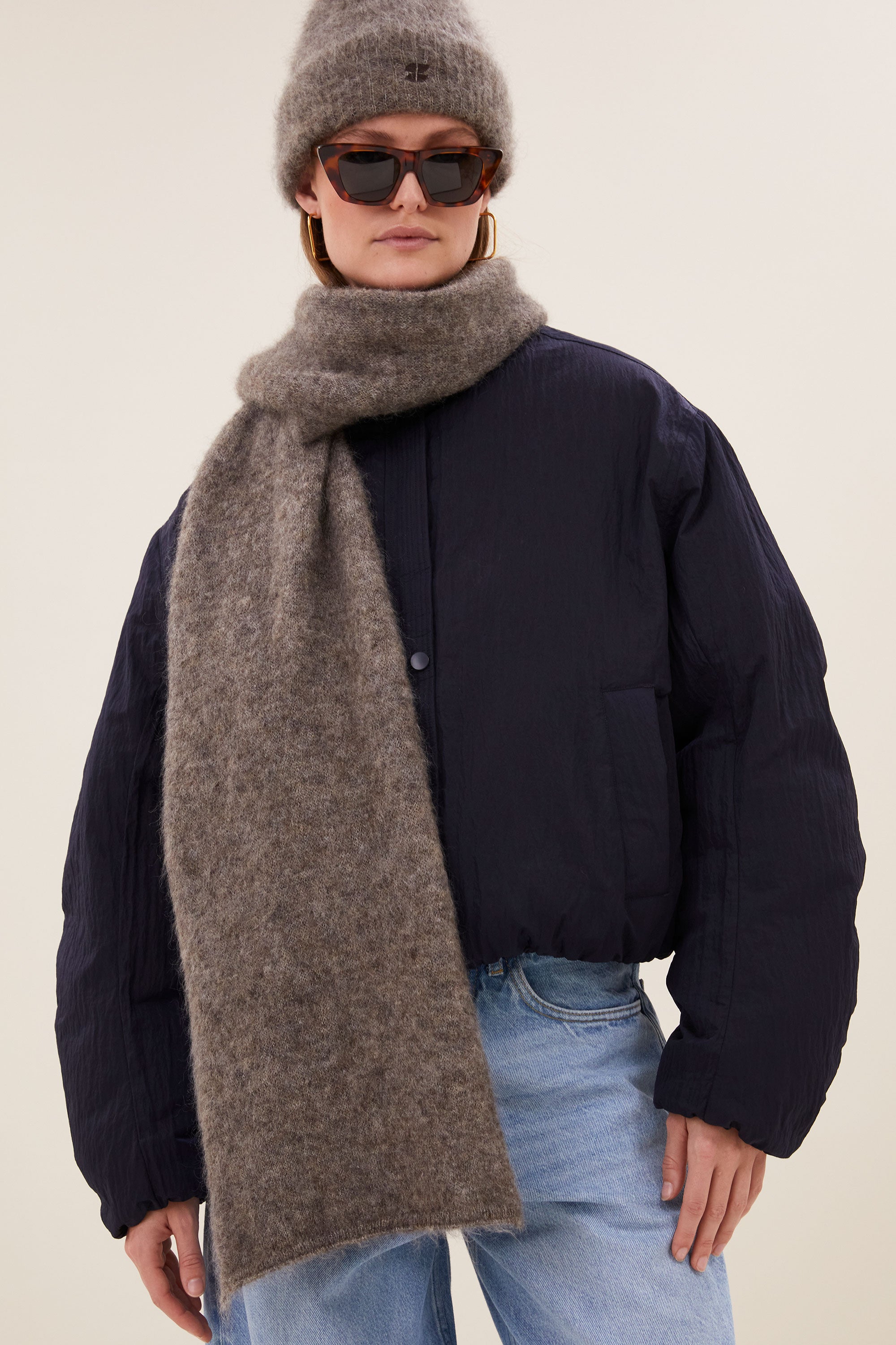 leah norton scarf | dark biscuit