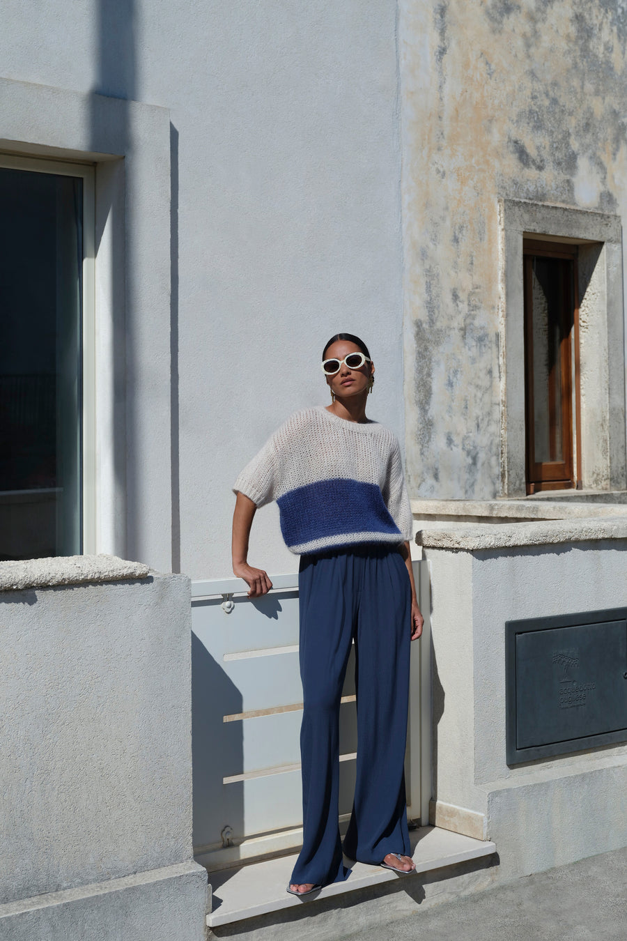 nino vintage stripe pullover | navy stripe