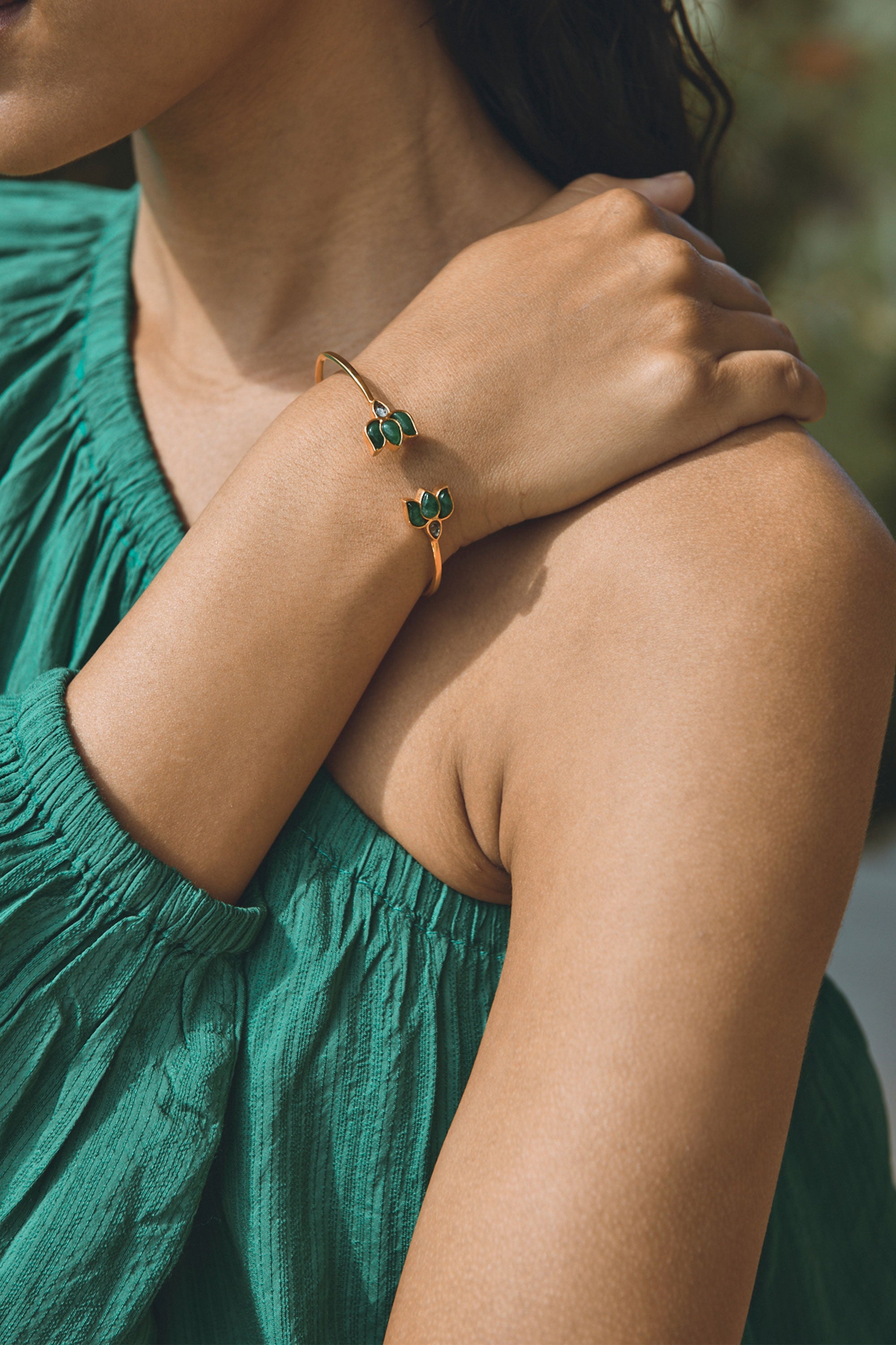 lotus bracelet | green