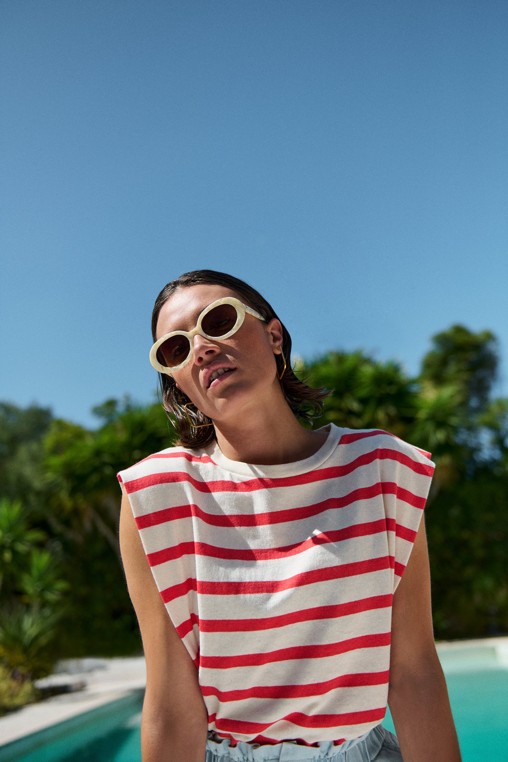 diede stripe top | poppy red stripe