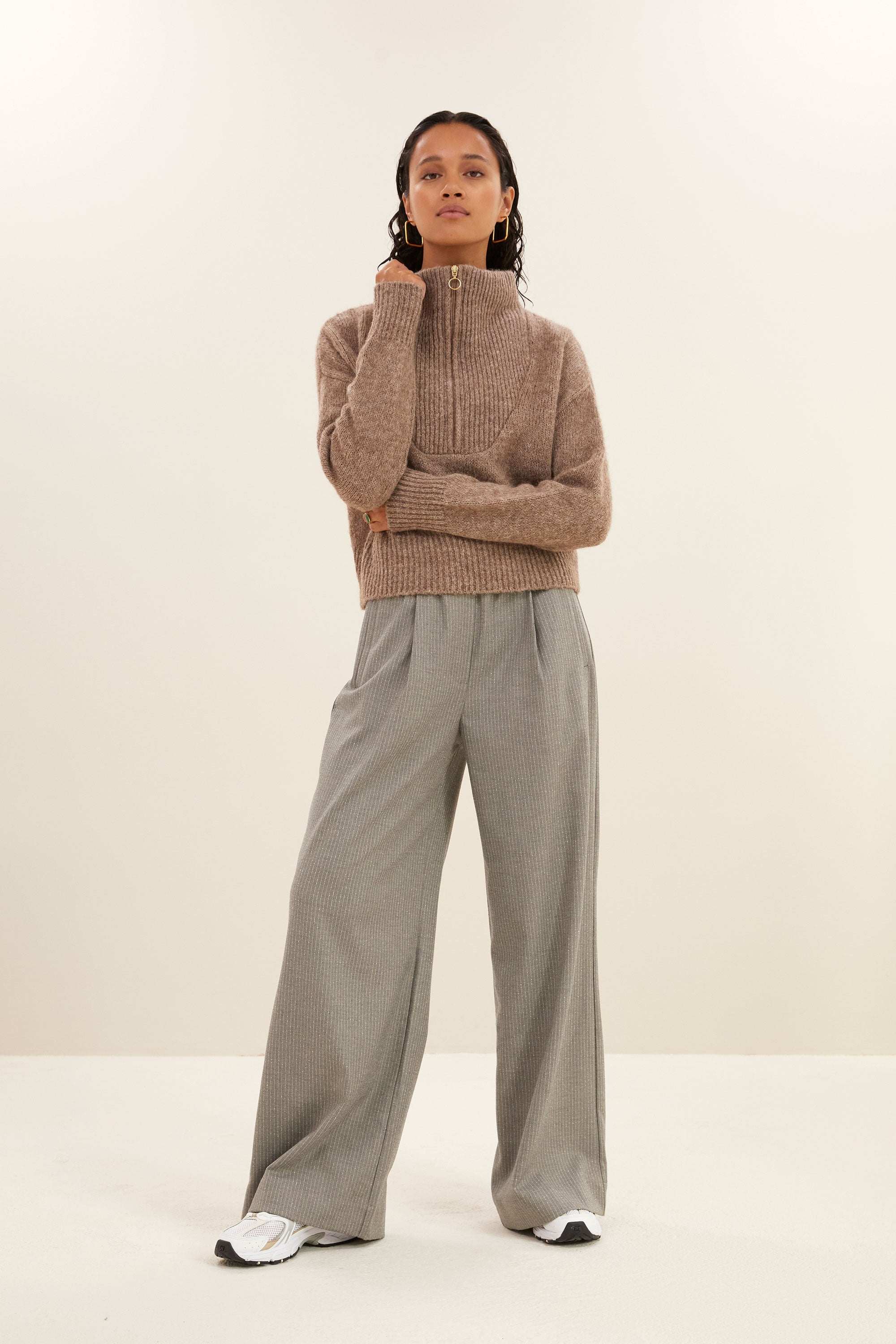 boxy beau pullover | biscuit