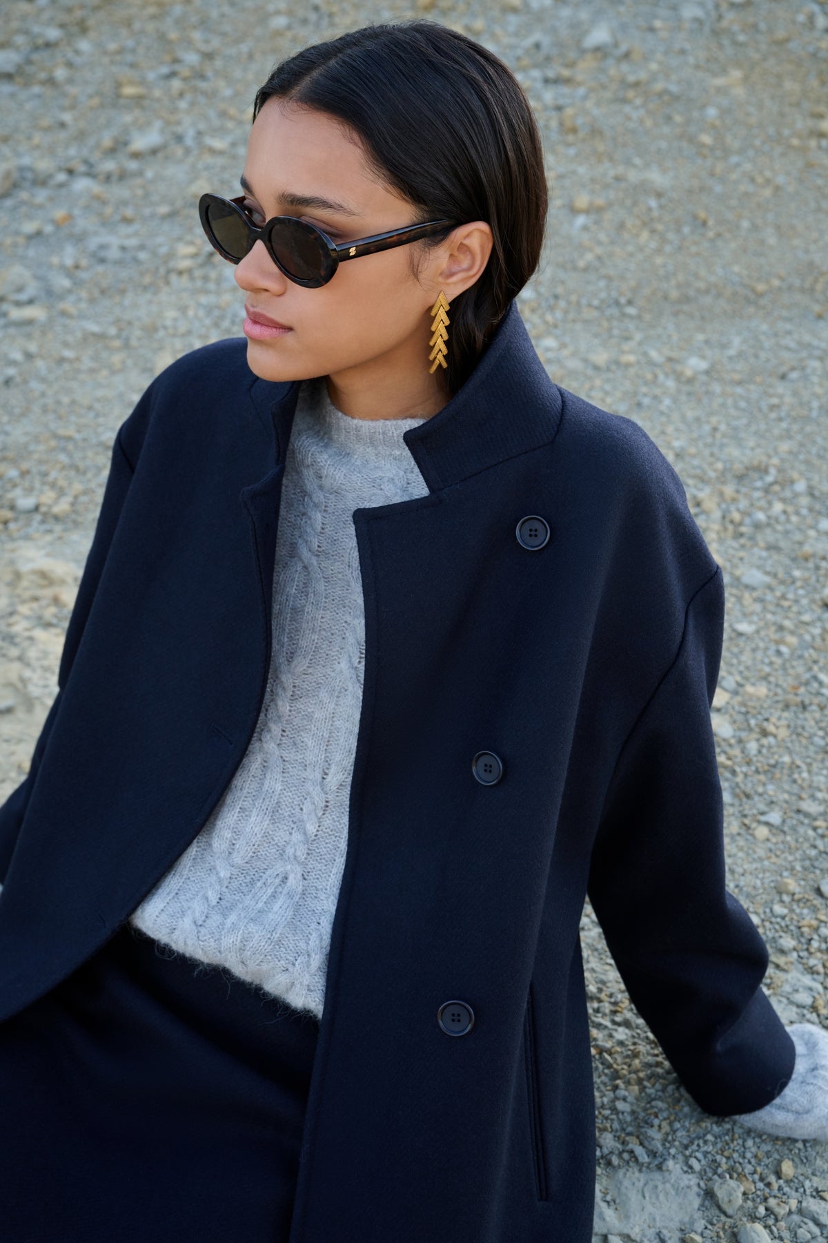 macy wool coat | midnight