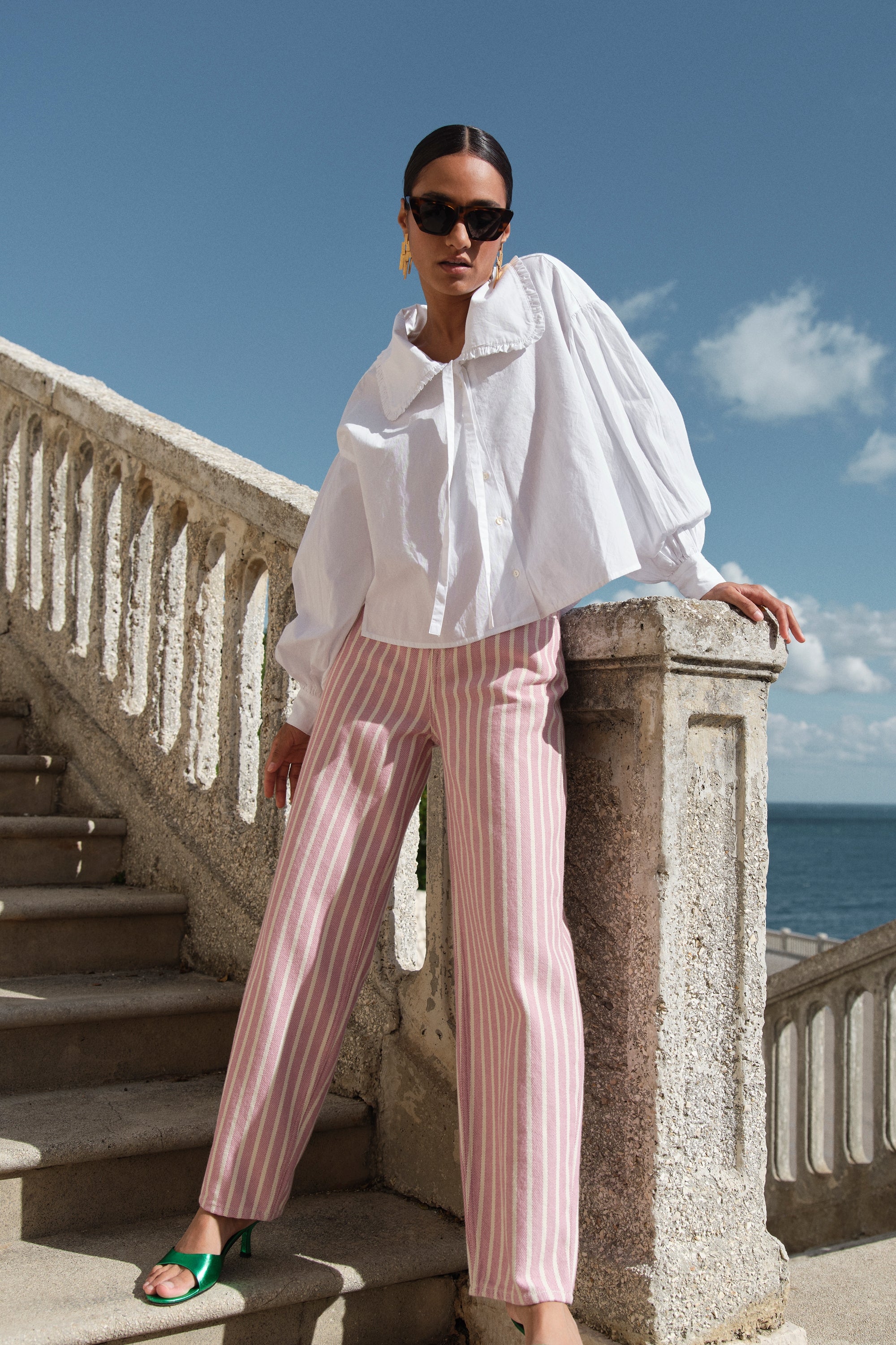 semmy poplin blouse | white