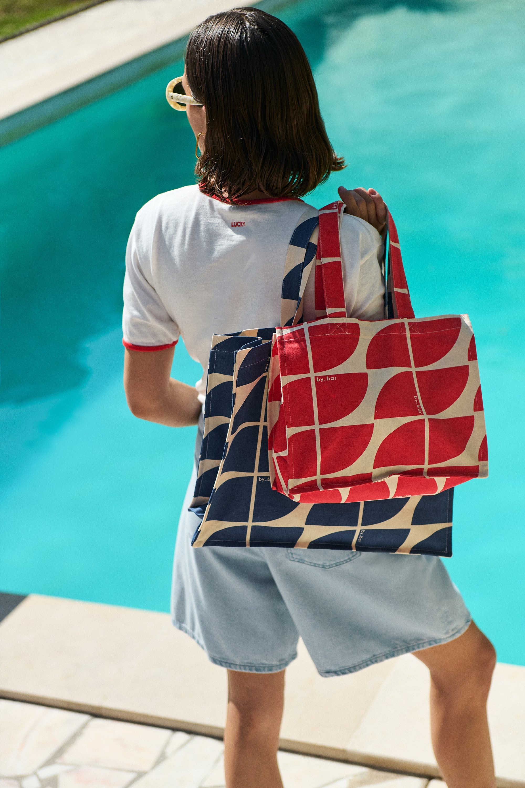 shopper logo bag M | poppy red