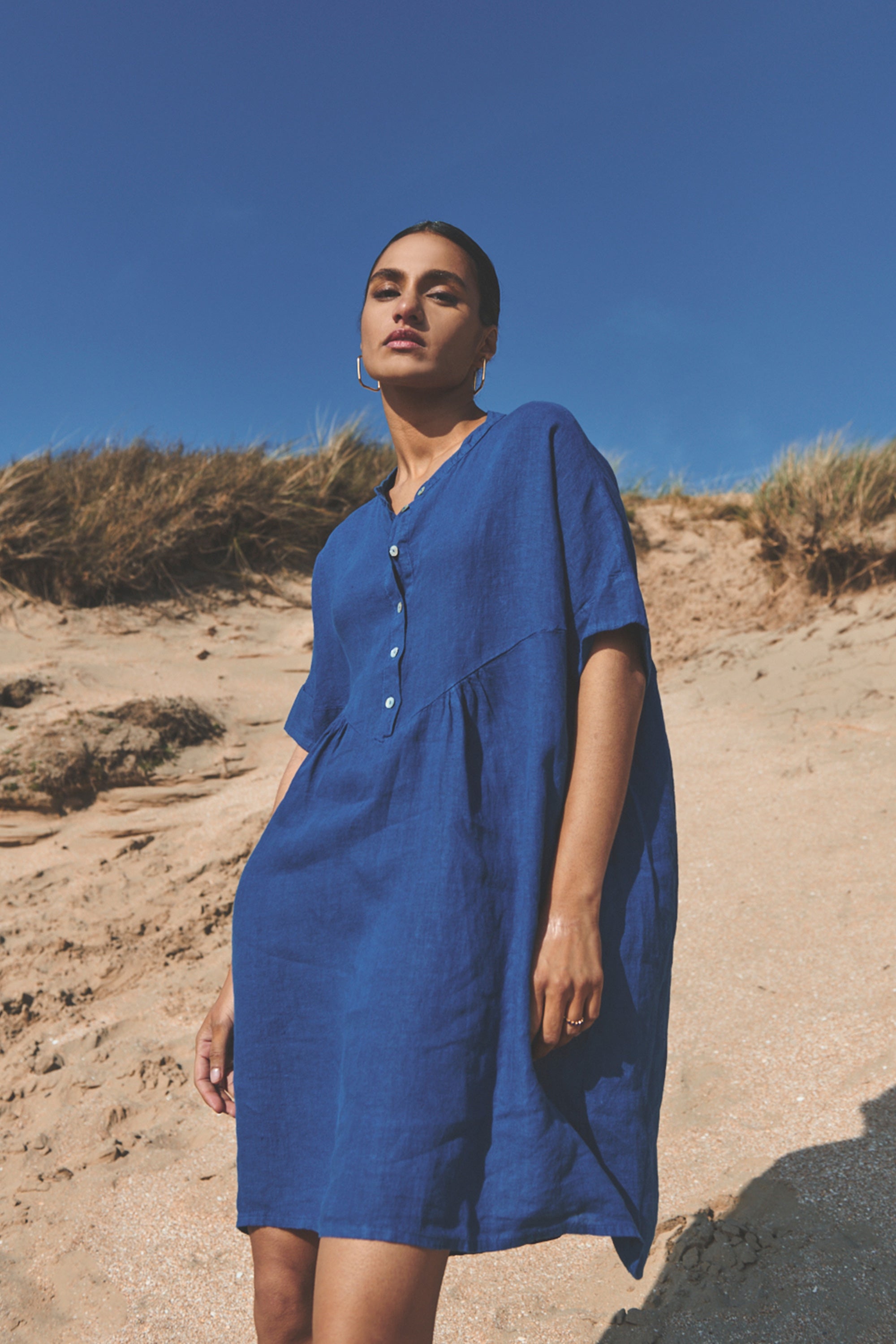 tais linen dress | kingsblue