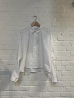 penny poplin blouse | white